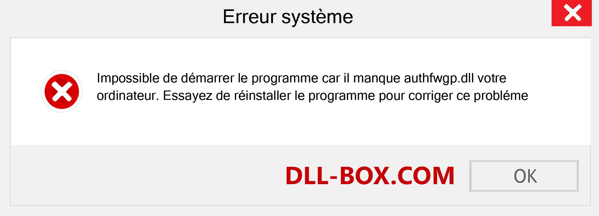 Le fichier authfwgp.dll est manquant ?. Télécharger pour Windows 7, 8, 10 - Correction de l'erreur manquante authfwgp dll sur Windows, photos, images